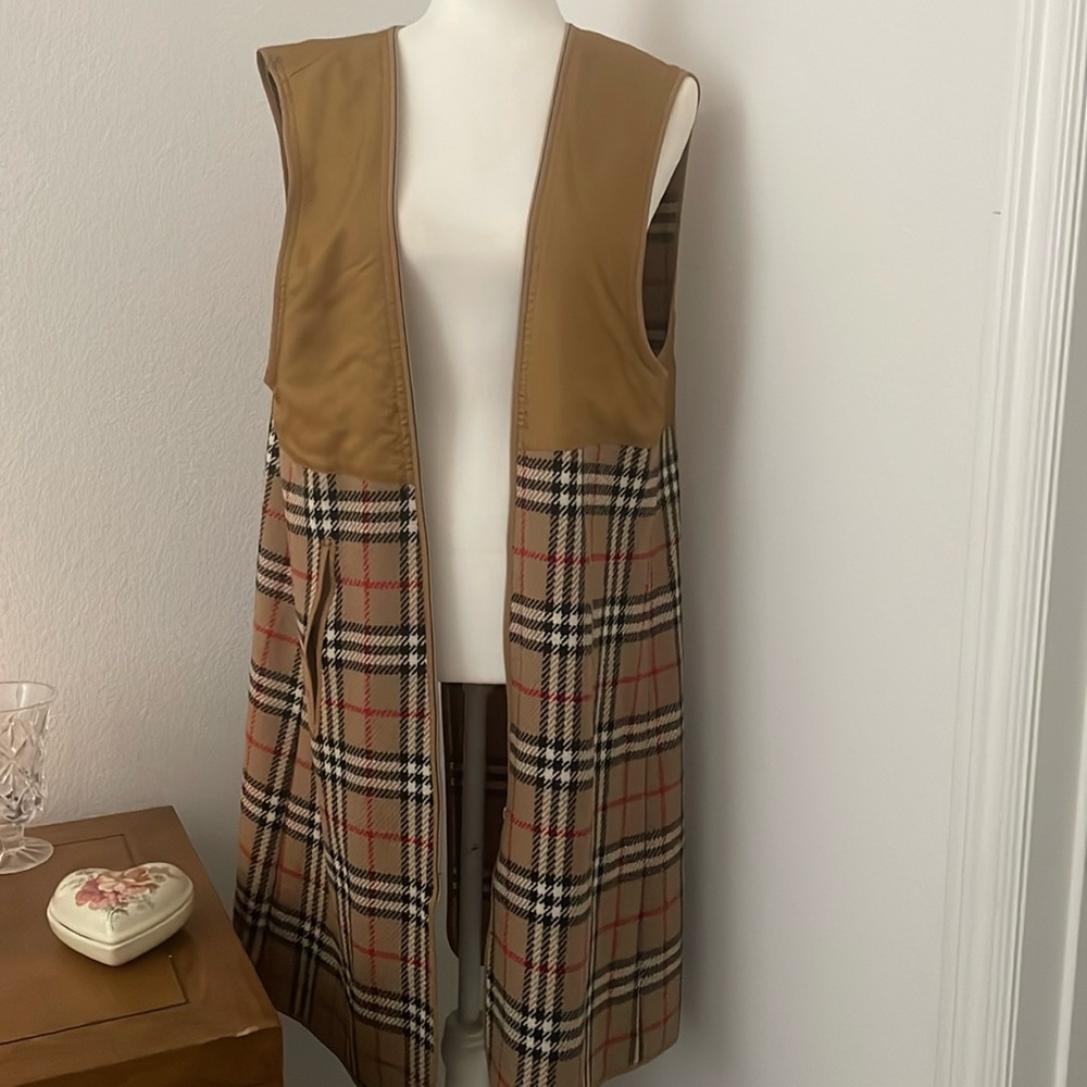 Vintage Burberrys Plaid Coat Lining Liner Wool Vest Nova Check one size